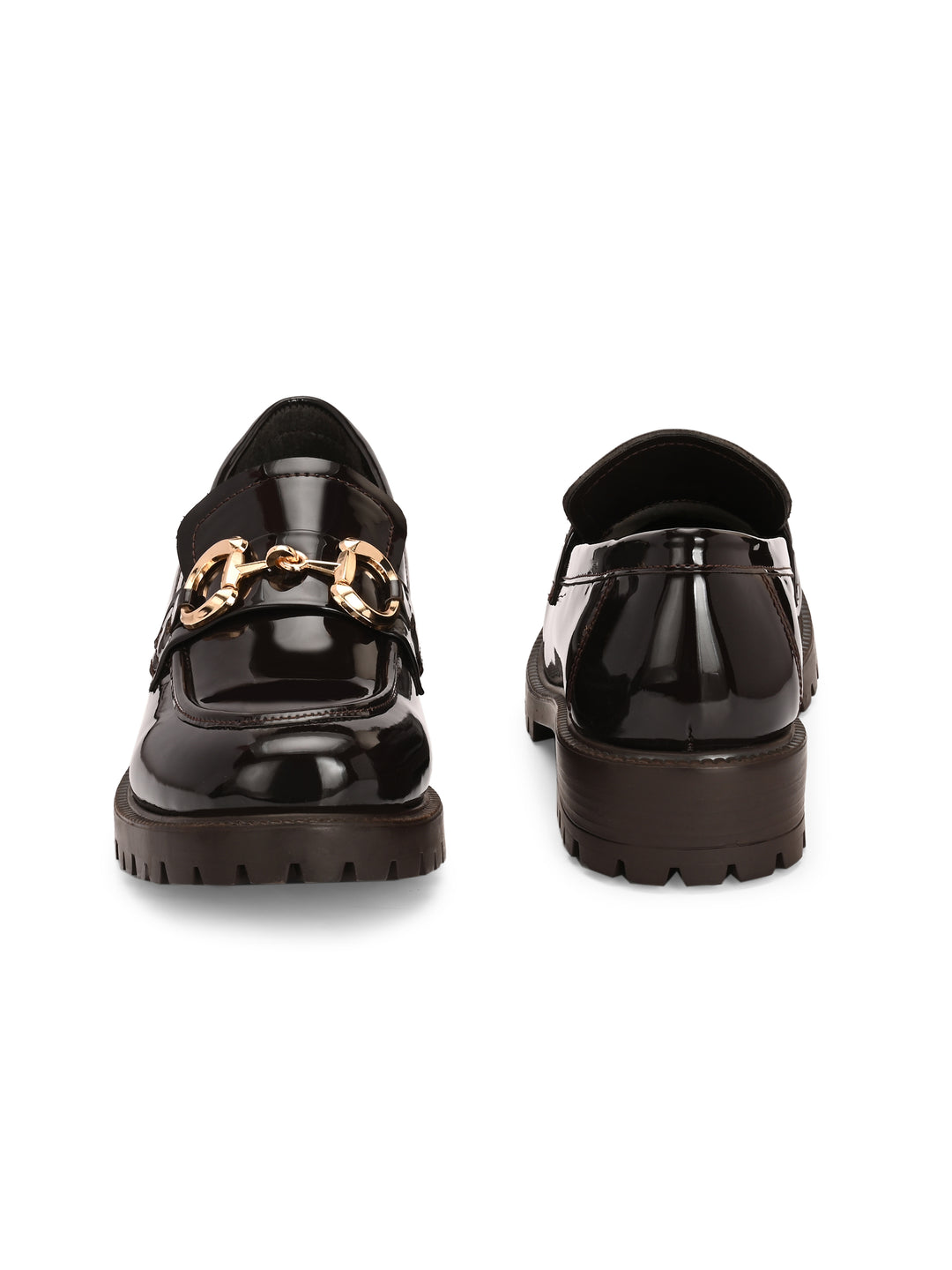 CARLO ROMANO BY WASAN VEGAN LEATHER PATENT BLACK COLOUR MOCCASIN FOR  WOMEN