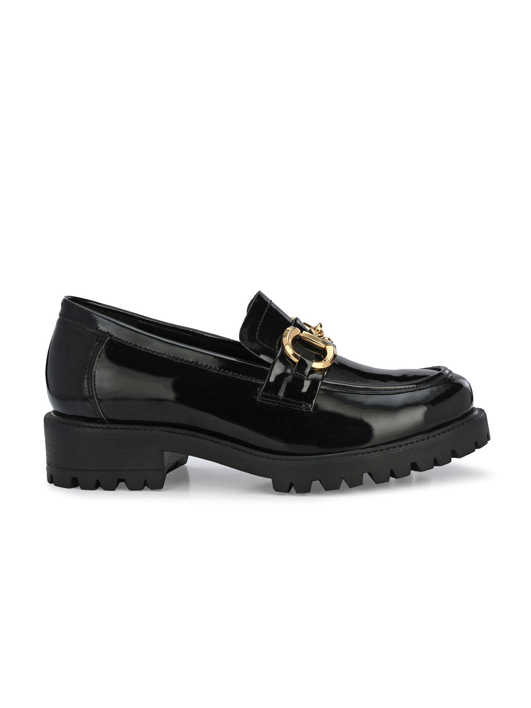 CARLO ROMANO BY WASAN VEGAN LEATHER PATENT BLACK COLOUR MOCCASIN FOR  WOMEN