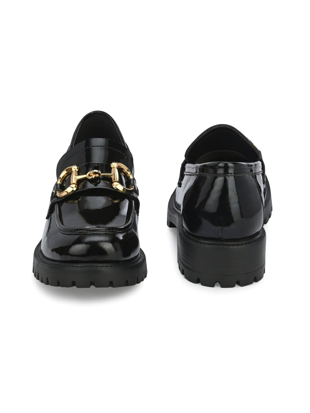 CARLO ROMANO BY WASAN VEGAN LEATHER PATENT BLACK COLOUR MOCCASIN FOR  WOMEN