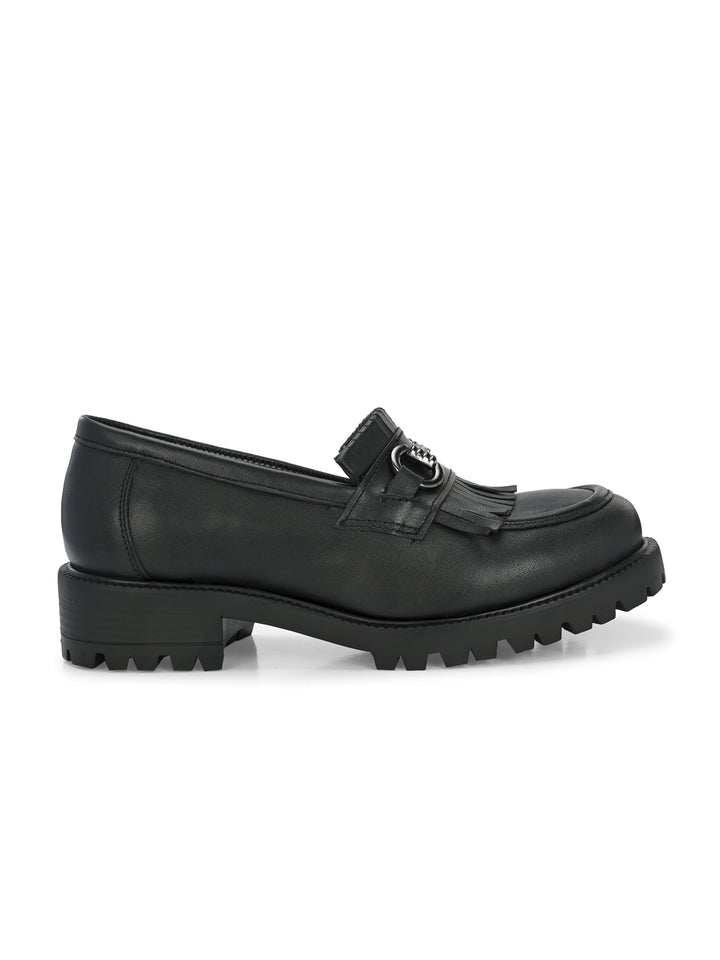 CARLO ROMANO BY WASAN GENUINE LEATHER BLACK COLOUR MOCCASIN FOR  WOMEN