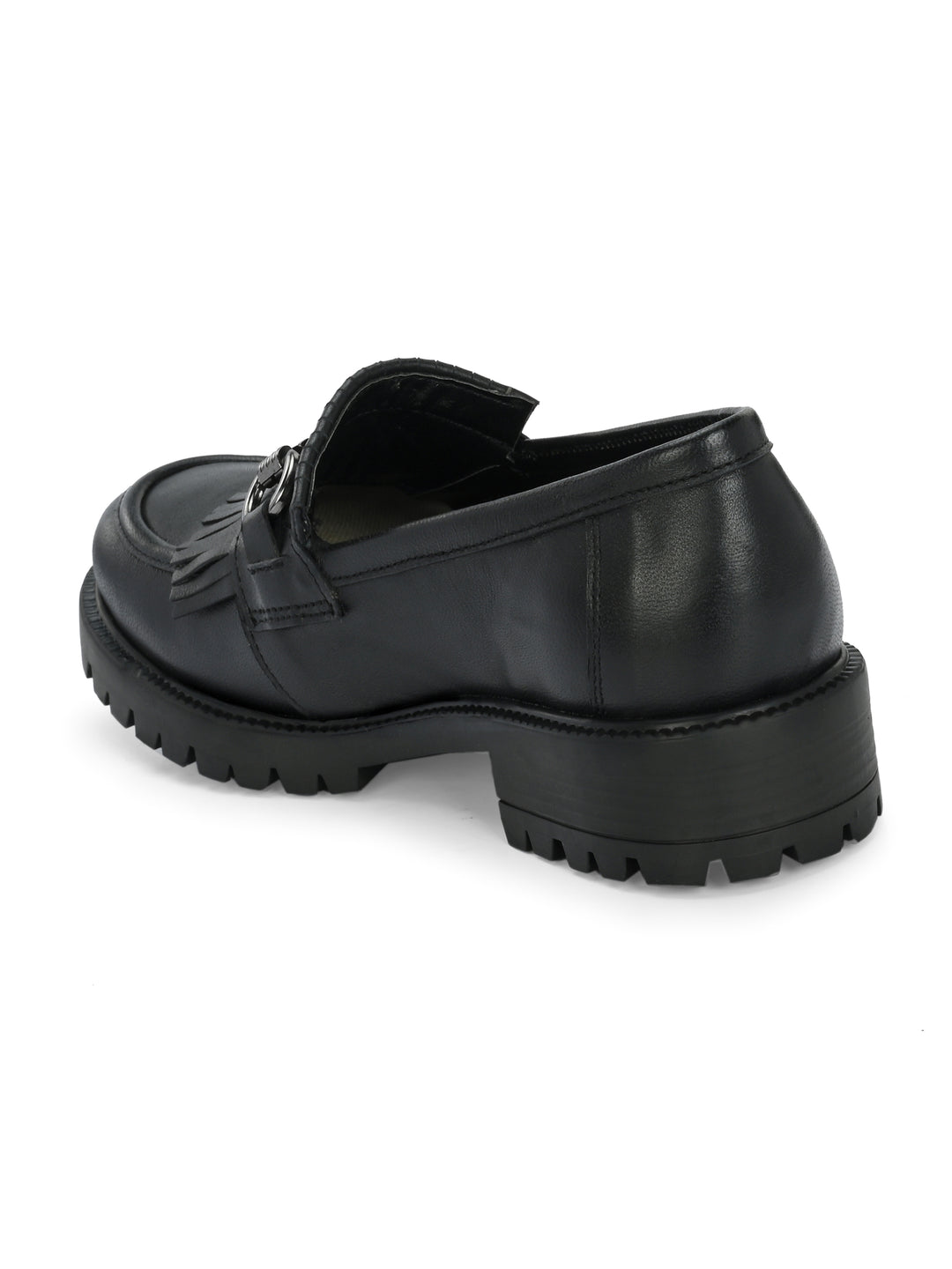 CARLO ROMANO BY WASAN GENUINE LEATHER BLACK COLOUR MOCCASIN FOR  WOMEN