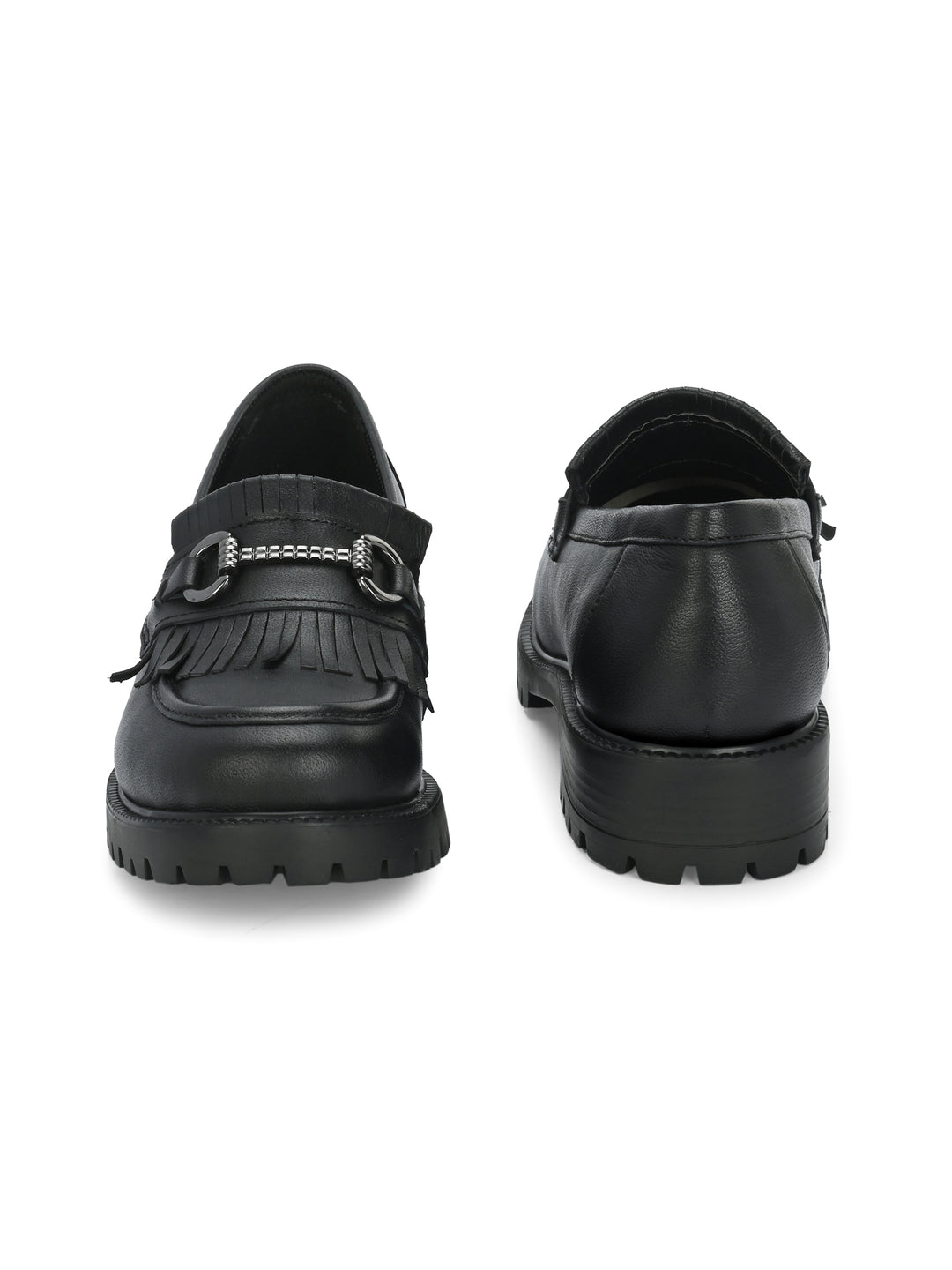 CARLO ROMANO BY WASAN GENUINE LEATHER BLACK COLOUR MOCCASIN FOR  WOMEN