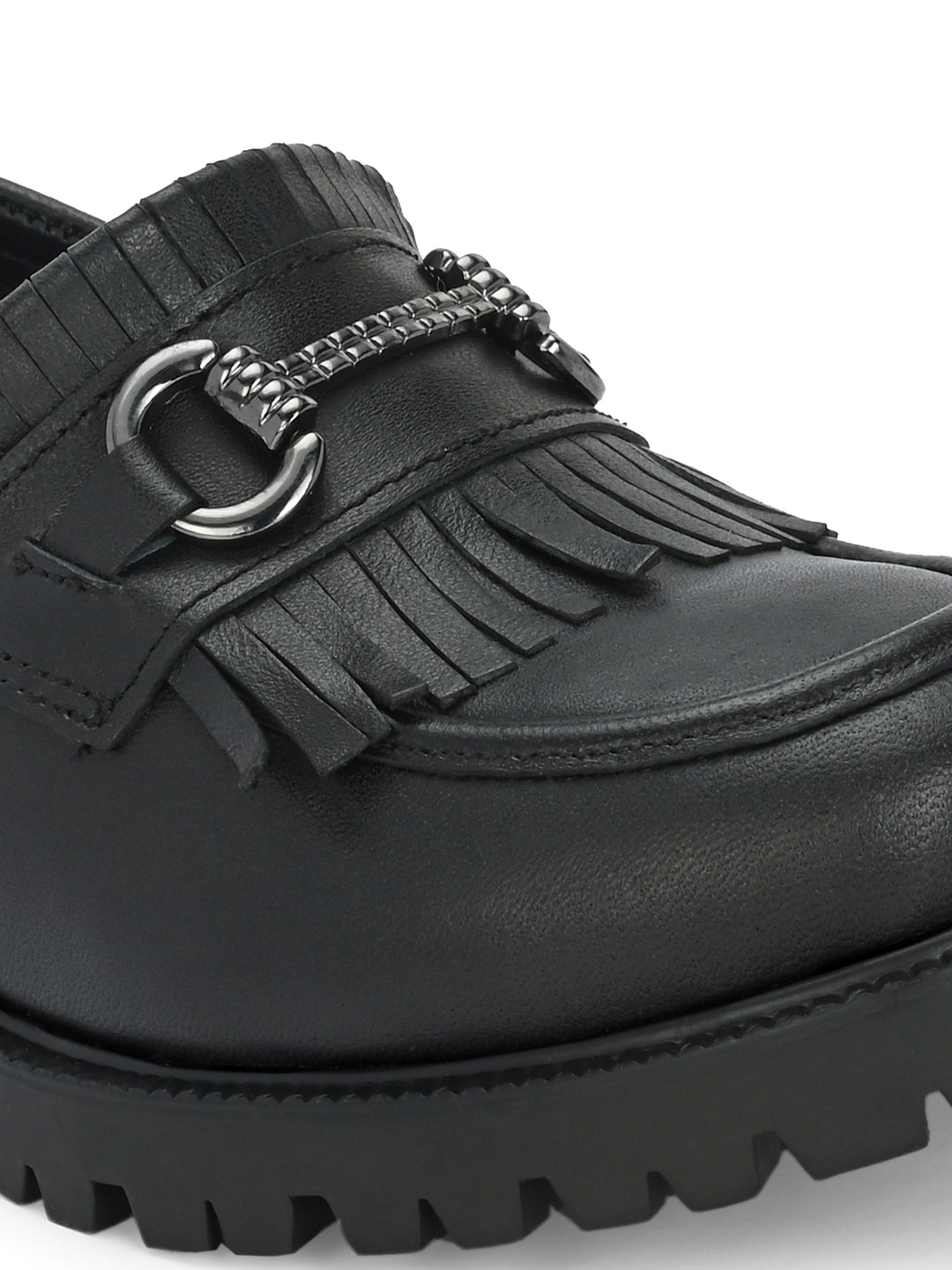 CARLO ROMANO BY WASAN GENUINE LEATHER BLACK COLOUR MOCCASIN FOR  WOMEN