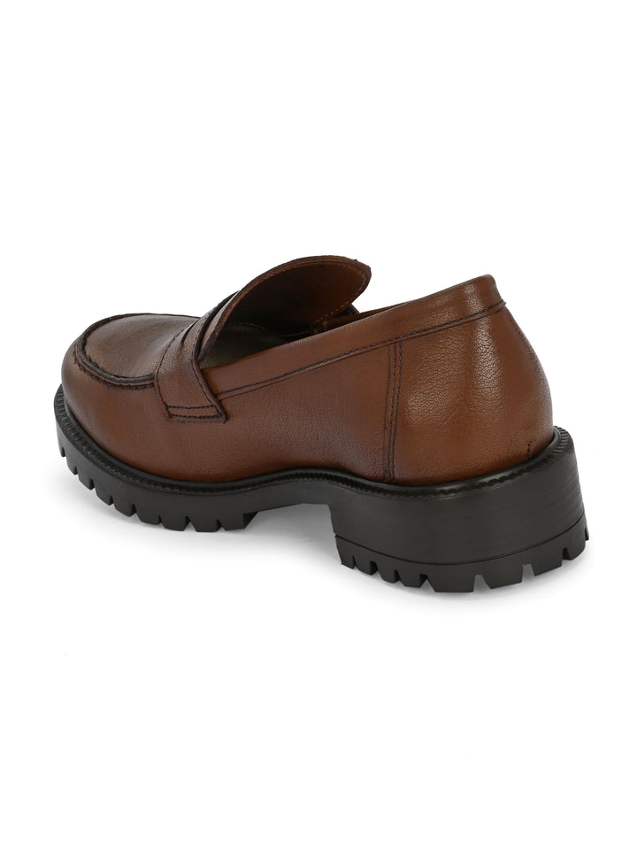 CARLO ROMANO BY WASAN GENUINE LEATHER TAN COLOUR MOCCASIN FOR  WOMEN