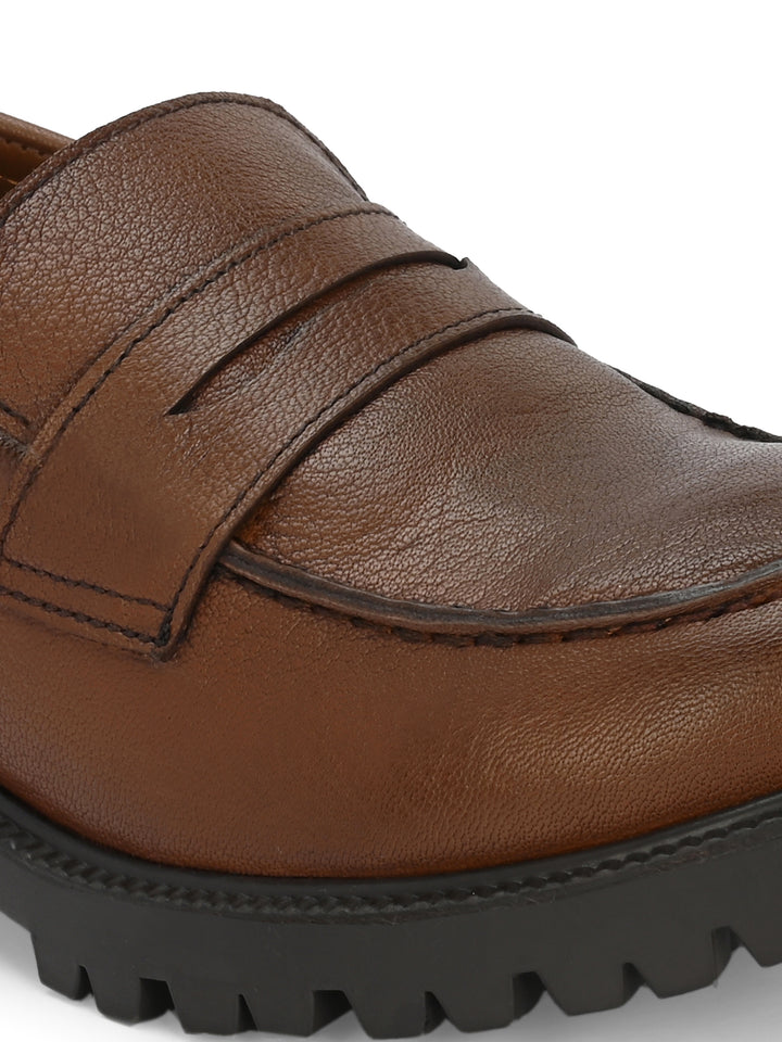 CARLO ROMANO BY WASAN GENUINE LEATHER TAN COLOUR MOCCASIN FOR  WOMEN