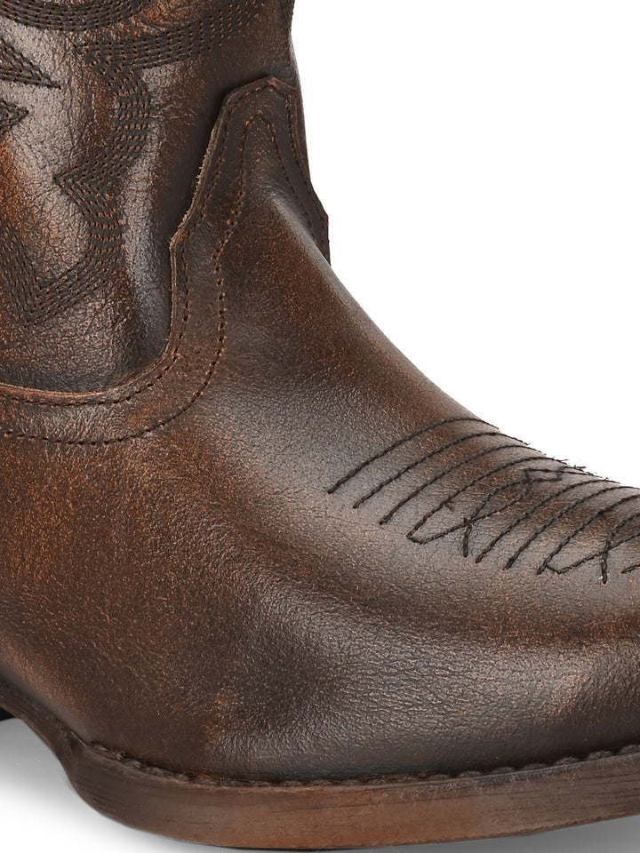 CARLO ROMANO BY WASAN WOMEN'S GENUINE BRUSH OFF LEATHER ANKLE BOOT