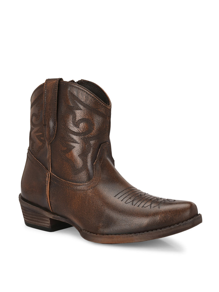 CARLO ROMANO BY WASAN WOMEN'S GENUINE BRUSH OFF LEATHER ANKLE BOOT