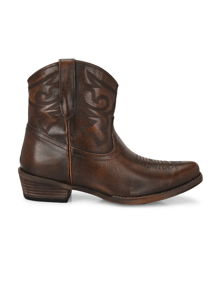 CARLO ROMANO BY WASAN WOMEN'S GENUINE BRUSH OFF LEATHER ANKLE BOOT