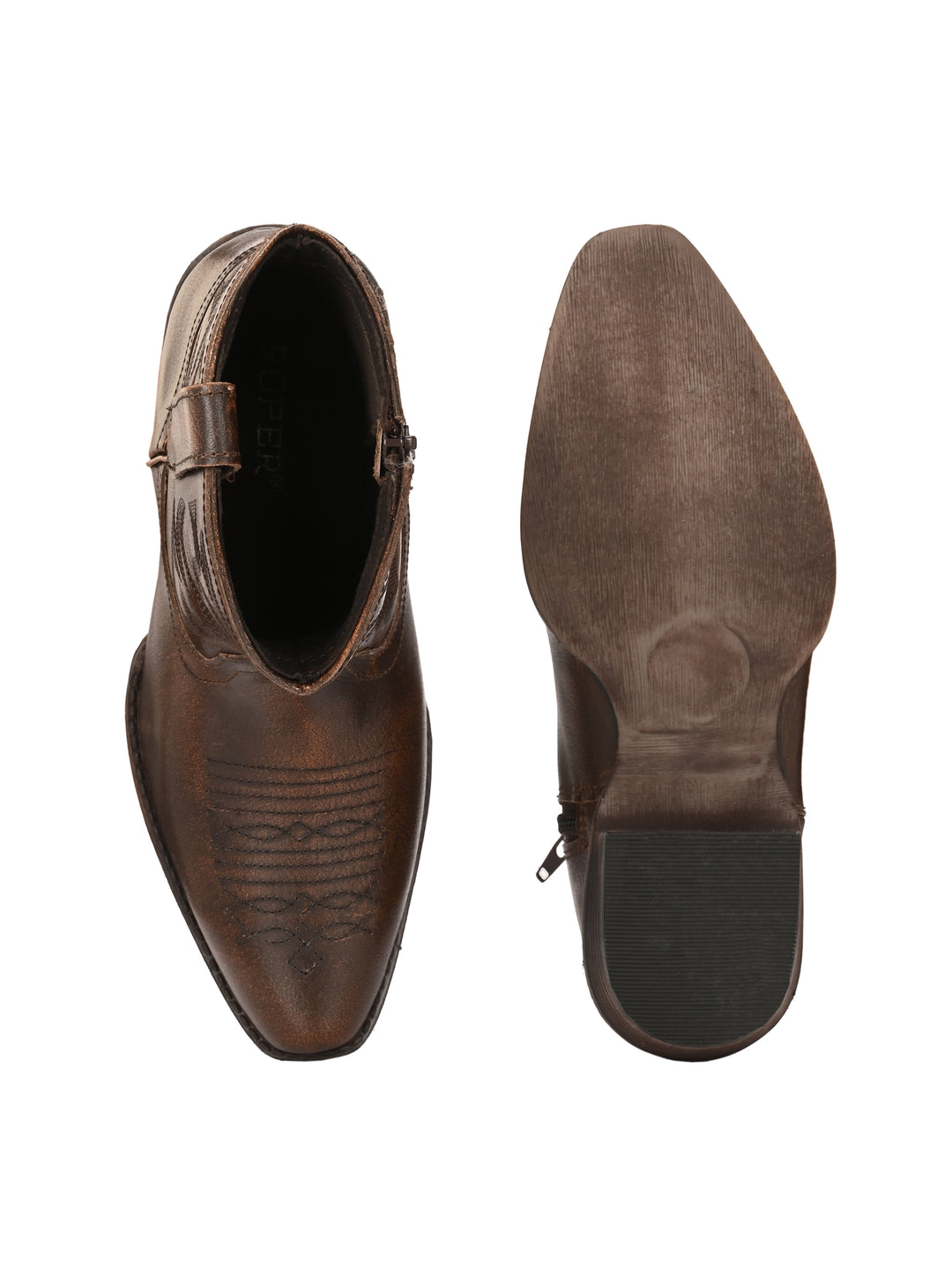 CARLO ROMANO BY WASAN WOMEN'S GENUINE BRUSH OFF LEATHER ANKLE BOOT