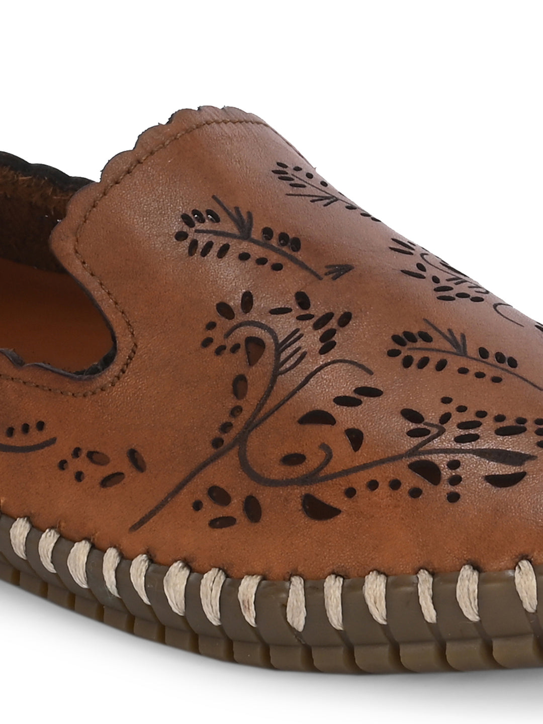 CARLO ROMANO BY WASAN GENUINE LEATHER WITH TEXTURE MOCCASIN SHOES FOR WOMEN