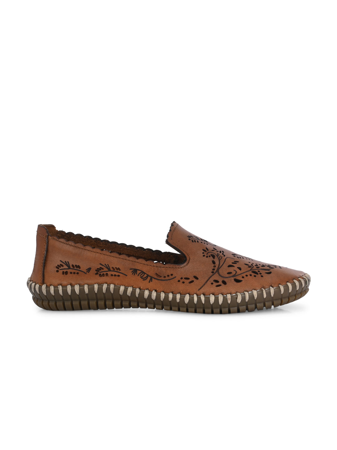 CARLO ROMANO BY WASAN GENUINE LEATHER WITH TEXTURE MOCCASIN SHOES FOR WOMEN