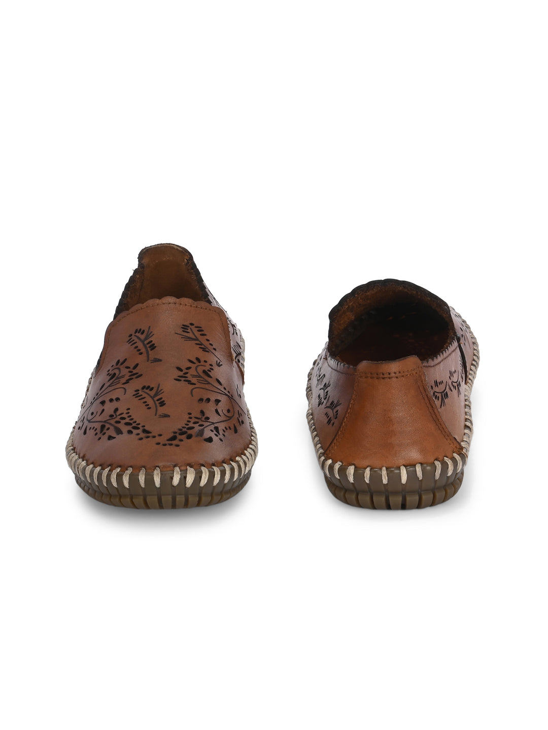 CARLO ROMANO BY WASAN GENUINE LEATHER WITH TEXTURE MOCCASIN SHOES FOR WOMEN