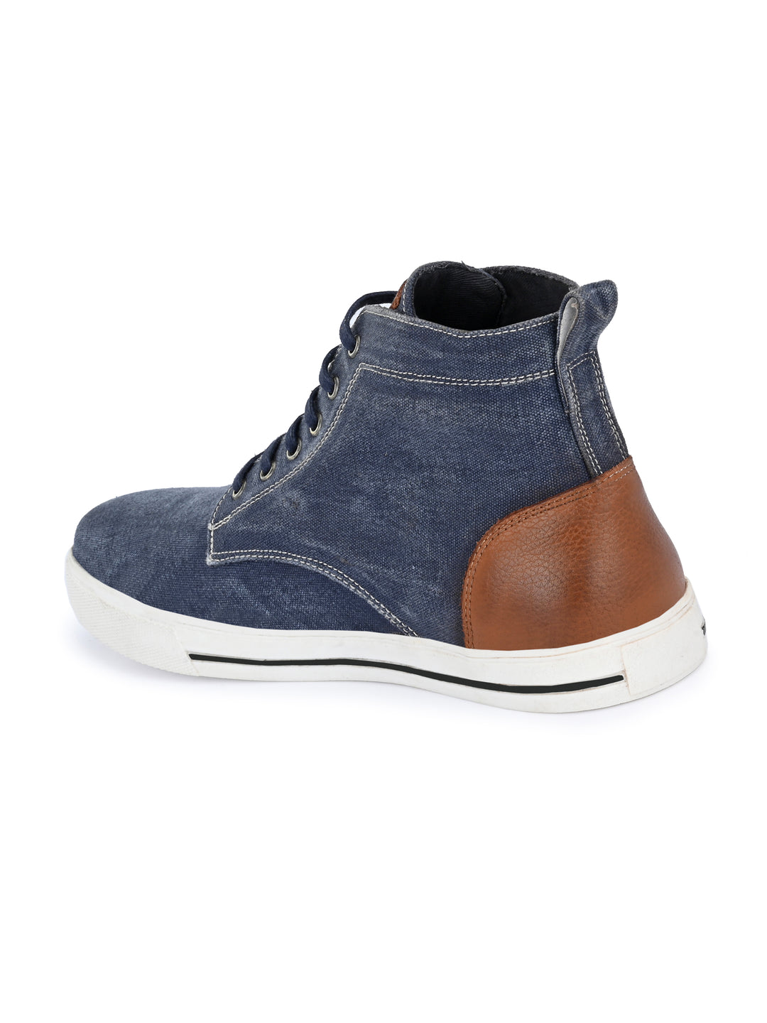 CARLO ROMANO BY WASAN GENUINE CANVAS / BURNISH LEATHER LACE UP ANKLE BOOT