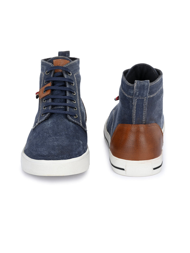 CARLO ROMANO BY WASAN GENUINE CANVAS / BURNISH LEATHER LACE UP ANKLE BOOT