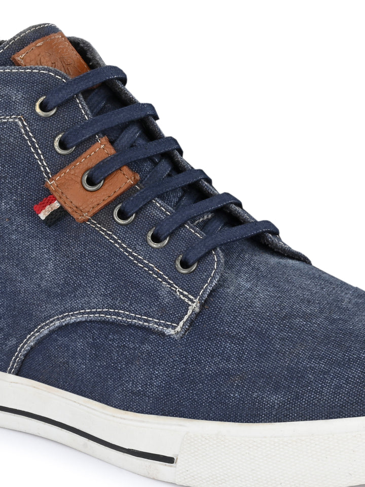 CARLO ROMANO BY WASAN GENUINE CANVAS / BURNISH LEATHER LACE UP ANKLE BOOT