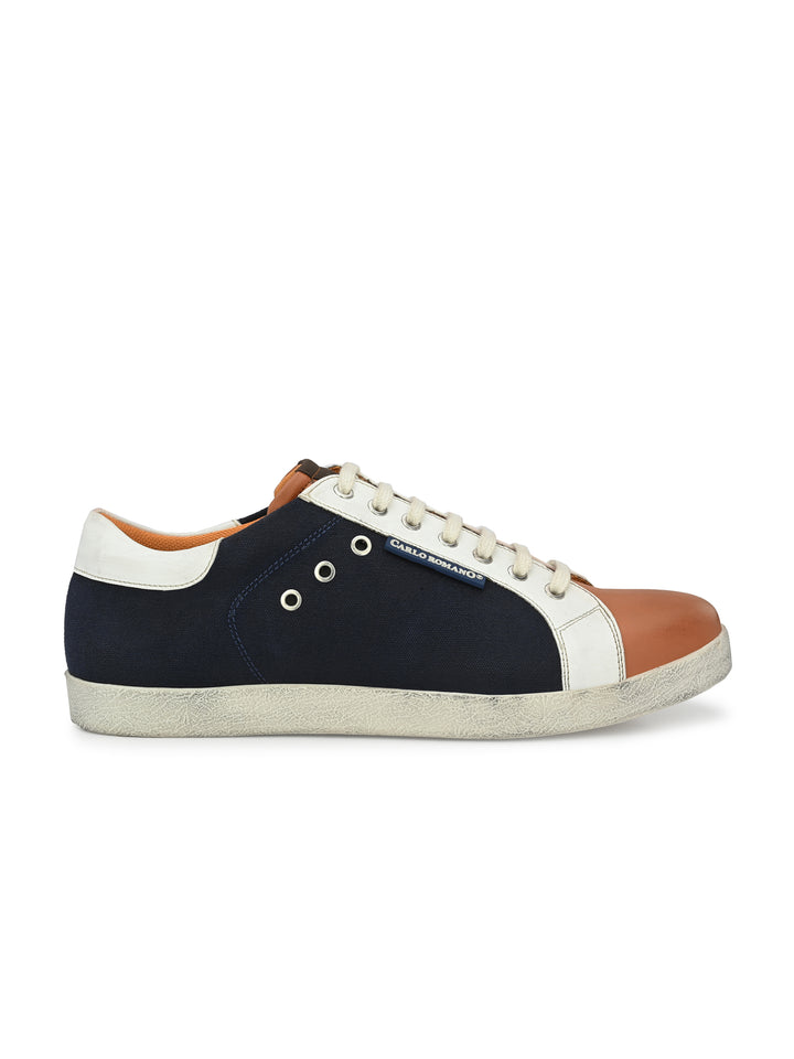 Men's Vegan Leather Lace up Casual Sneaker Shoe / Carlo Goose Collection