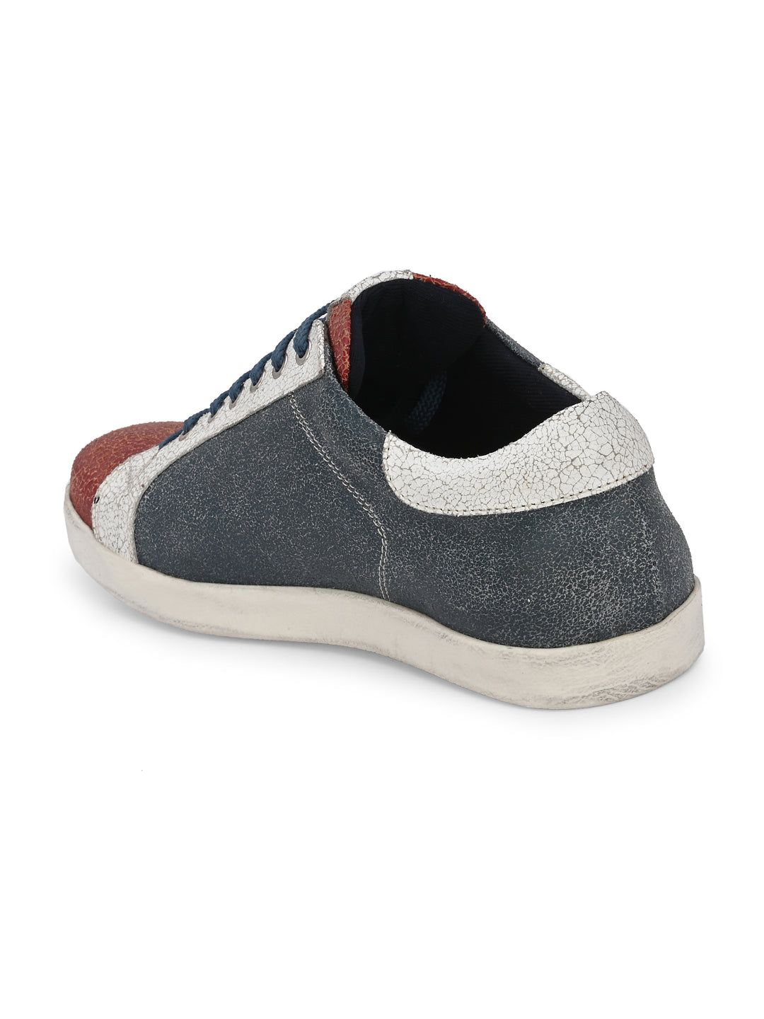 Men's Genuine Crackle Leather Lace up Casual Sneaker Shoe/ Carlo Goose Collection