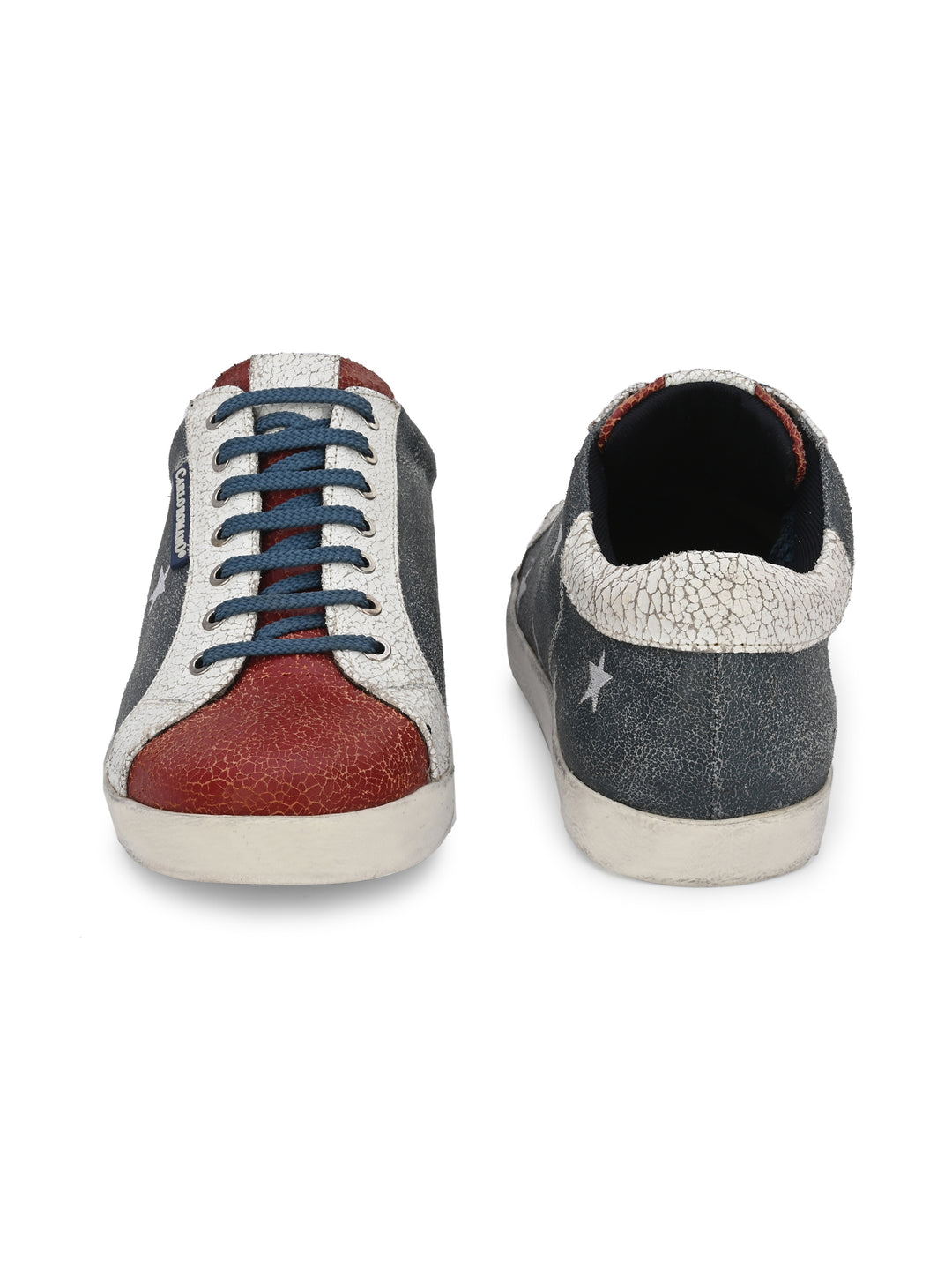 Men's Genuine Crackle Leather Lace up Casual Sneaker Shoe/ Carlo Goose Collection