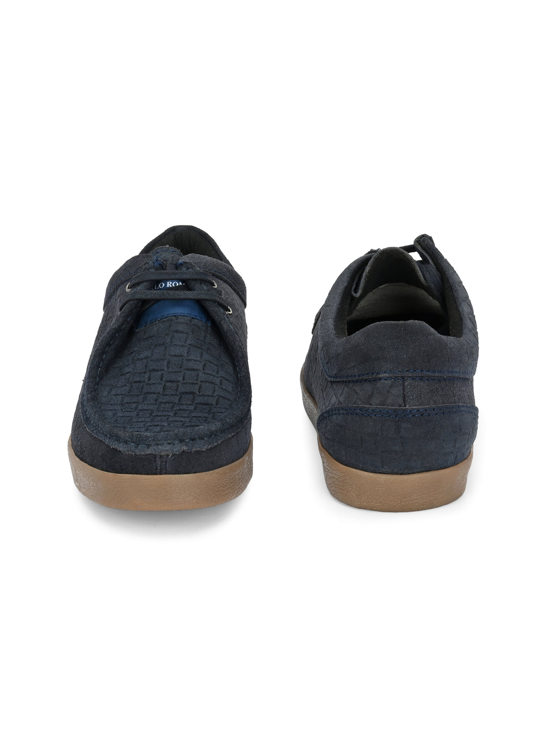 CARLO ROMANO BLUE COLOR SUDE LEATHER MATT PRINTED SNEAKER FOR MEN