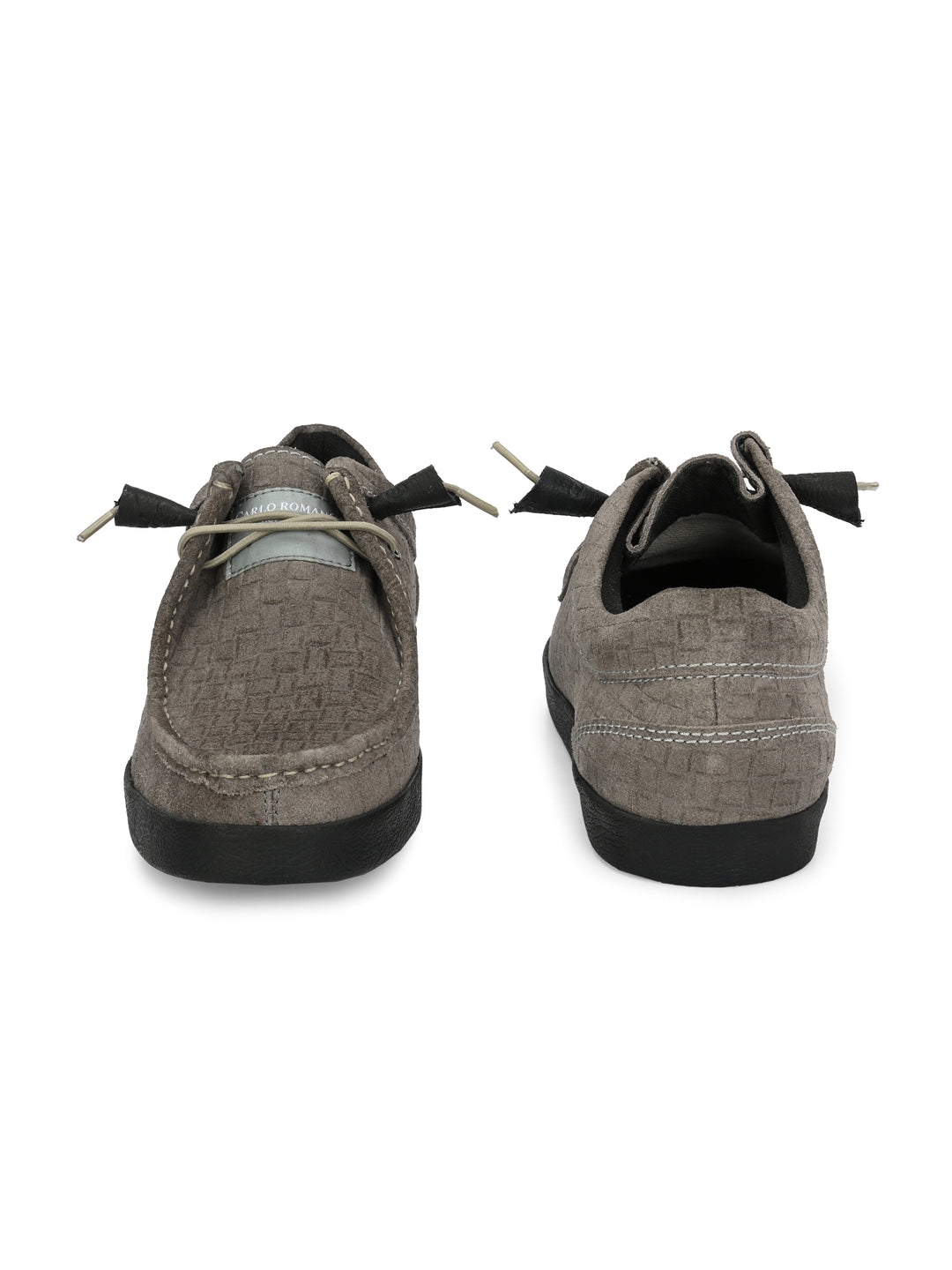 CARLO ROMANO GREY COLOR SUDE LEATHER MATT PRINTED SNEAKER FOR MEN