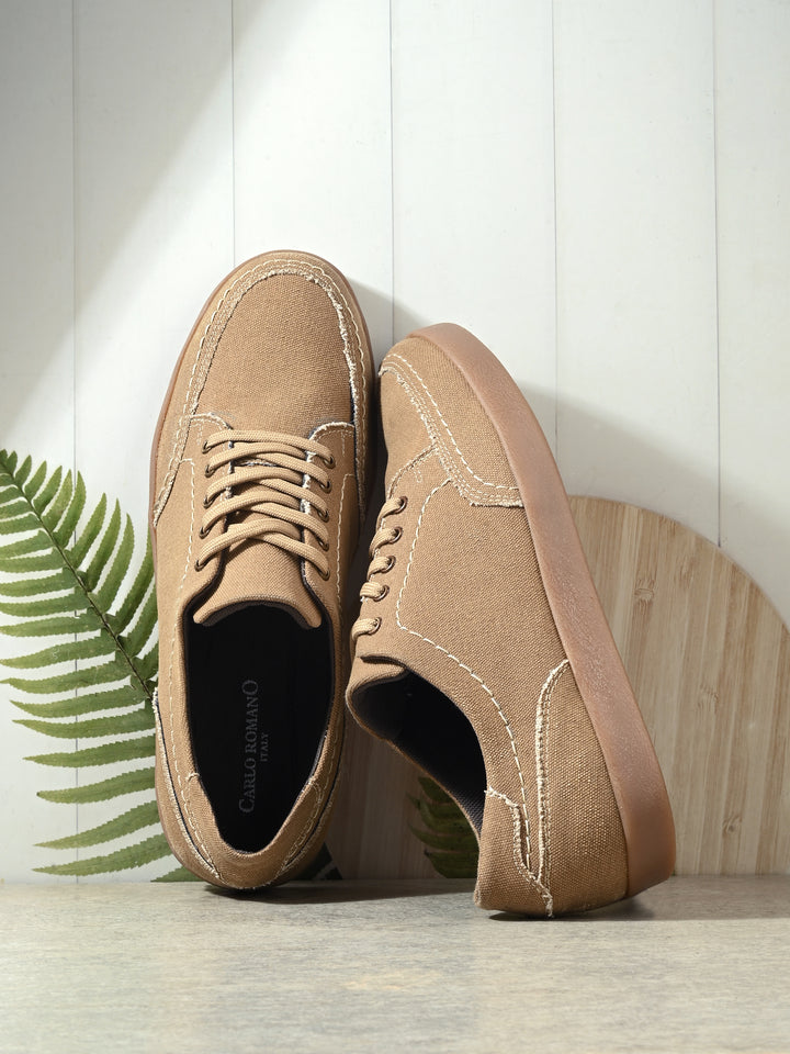 CARLO ROMANO BEIGE COLOR CASUAL SNEAKER SHOES FOR MEN