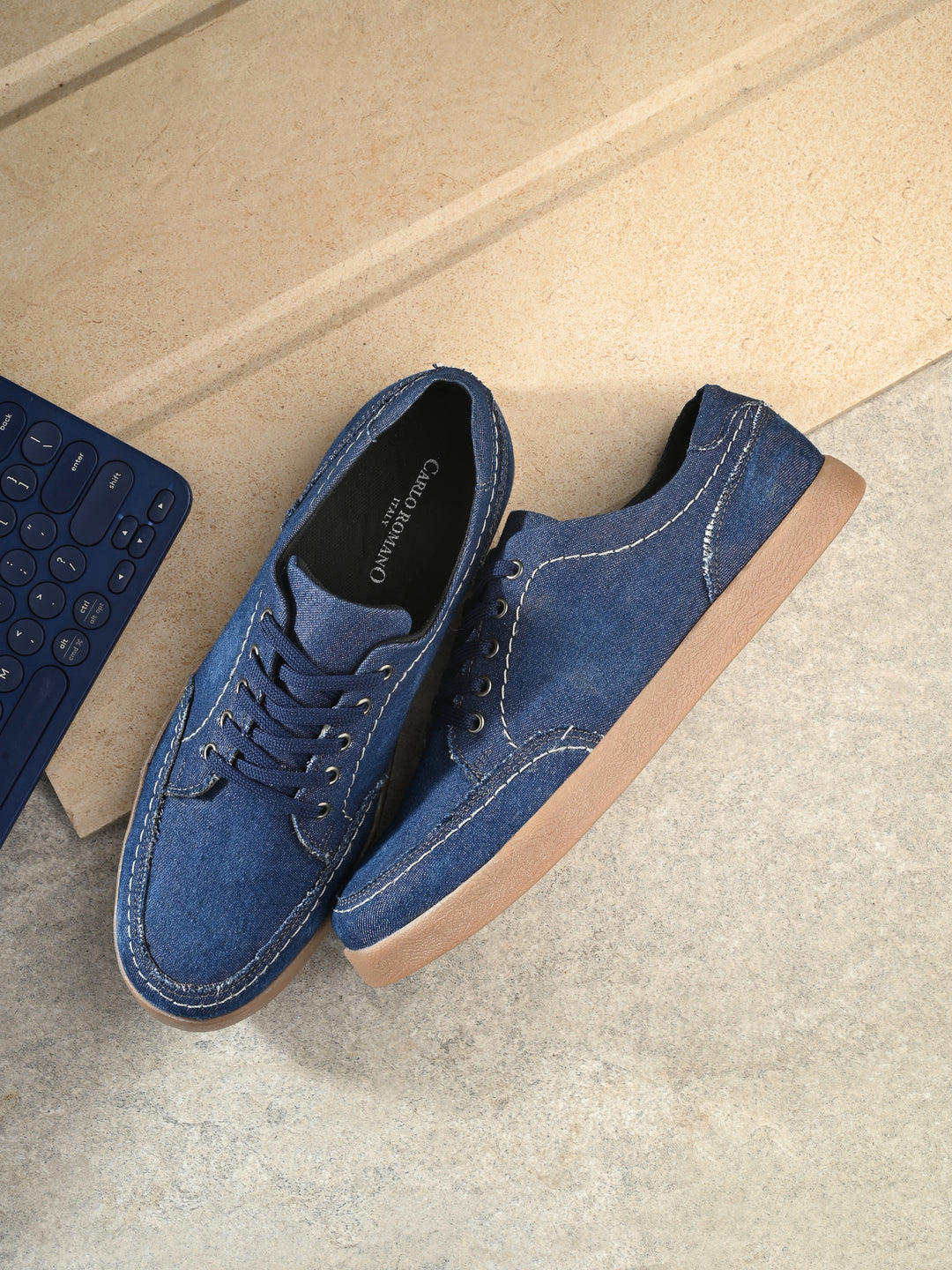 CARLO ROMANO BEIGE COLOR CASUAL SNEAKER SHOES FOR MEN