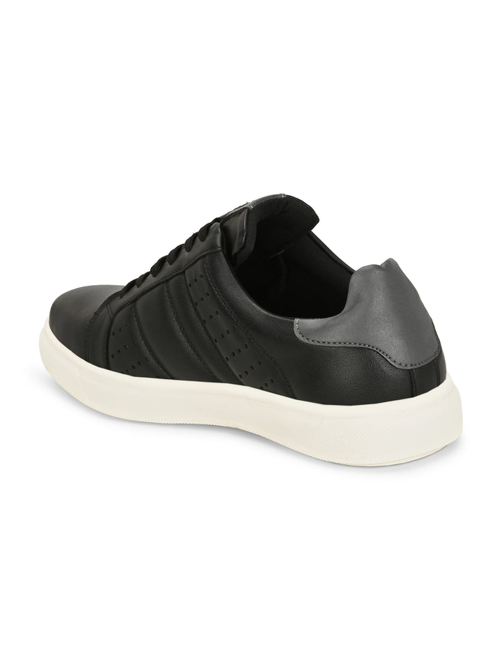 CARLO ROMANO BY WASAN BLACK GREY COLOR LIGHT WEIGHT VEGAN LEATHER SNEAKER FOR MEN