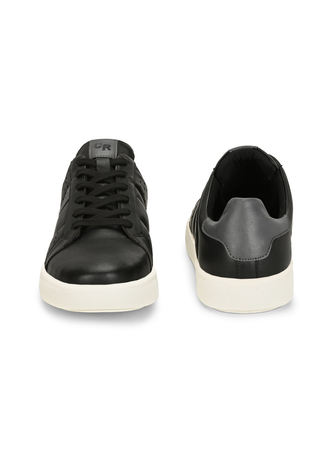 CARLO ROMANO BY WASAN BLACK GREY COLOR LIGHT WEIGHT VEGAN LEATHER SNEAKER FOR MEN