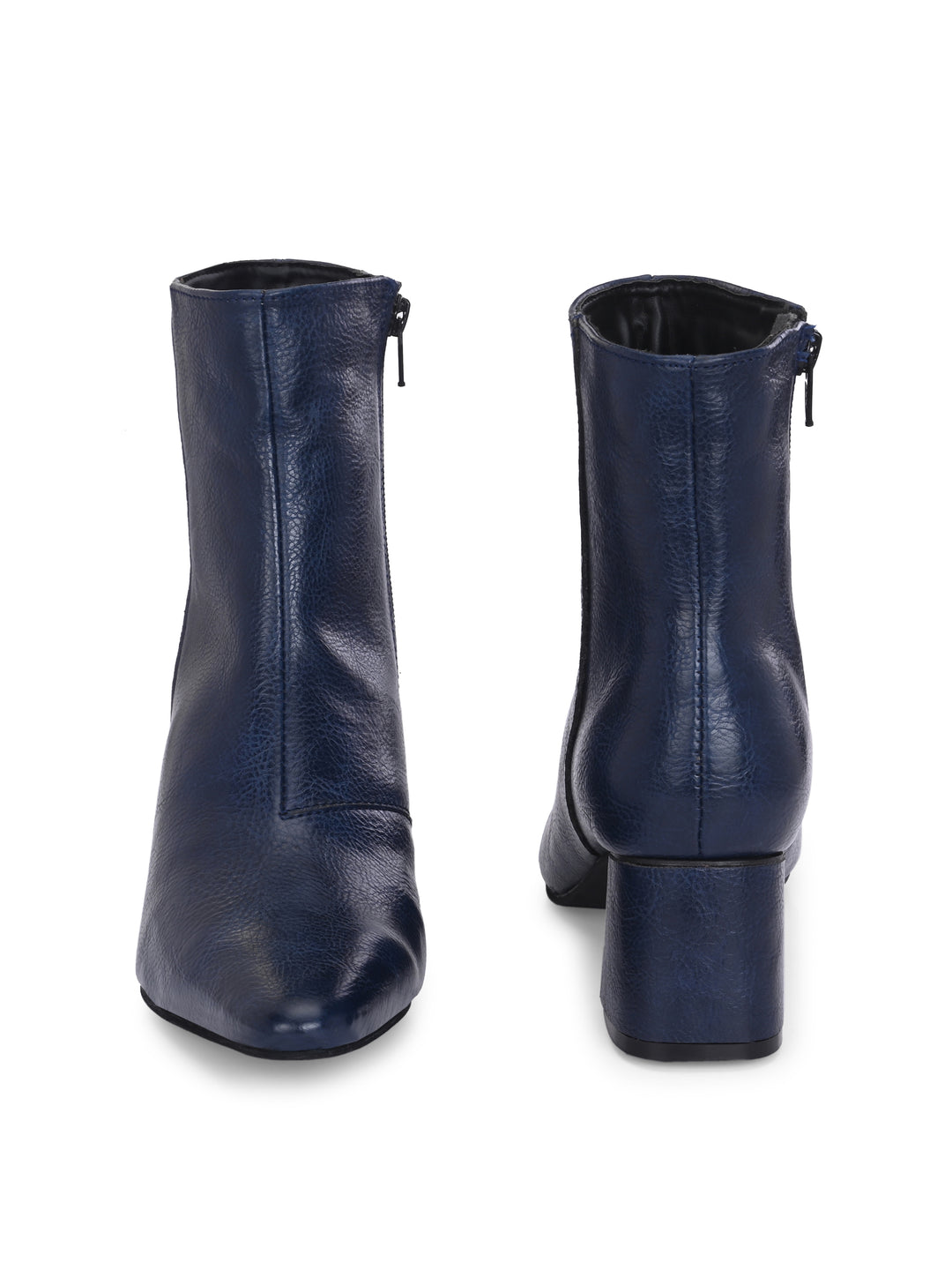 CARLO ROMANO BY WASAN  VEGAN LEATHER WITH ZIP BLOCK HEEL ANKLE BOOT FOR WOMEN