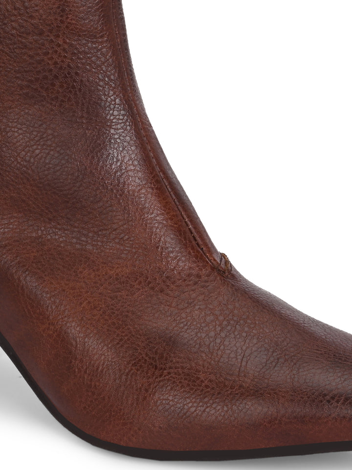 CARLO ROMANO BY WASAN  VEGAN LEATHER WITH ZIP BLOCK HEEL ANKLE BOOT FOR WOMEN