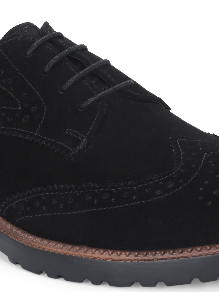 CARLO ROMANO SUEDE LEATHER BROGUE FORMAL LACE-UP SHOE FOR MEN