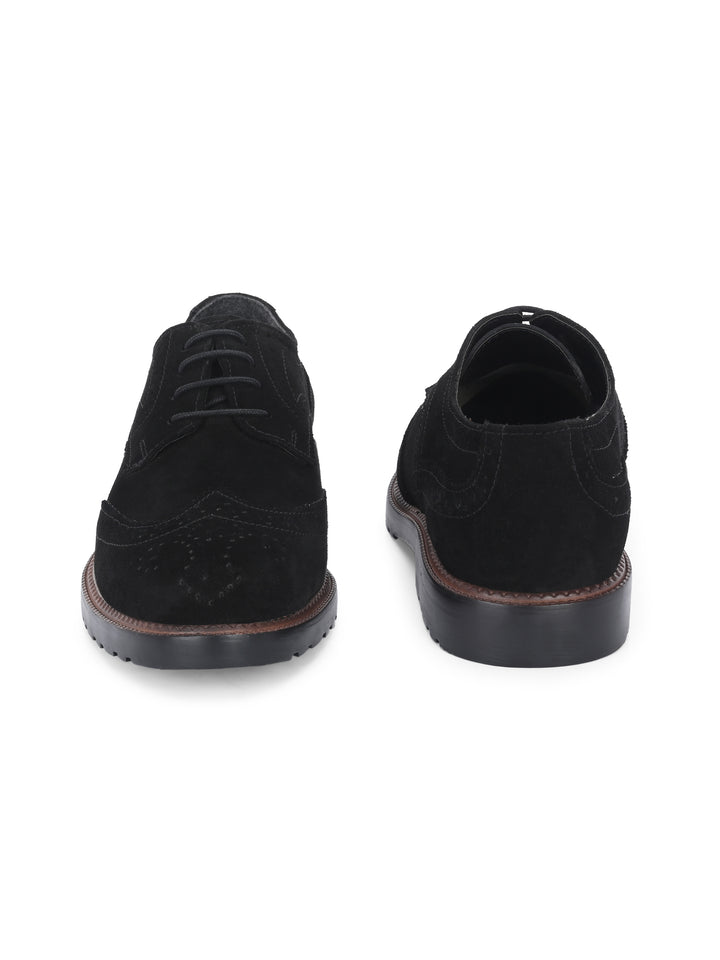 CARLO ROMANO SUEDE LEATHER BROGUE FORMAL LACE-UP SHOE FOR MEN