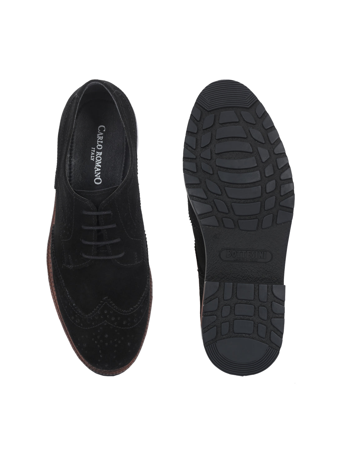 CARLO ROMANO SUEDE LEATHER BROGUE FORMAL LACE-UP SHOE FOR MEN