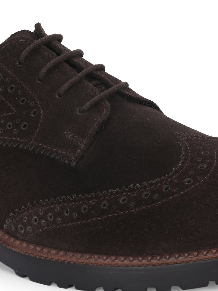 CARLO ROMANO SUEDE LEATHER BROGUE FORMAL LACE-UP SHOE FOR MEN