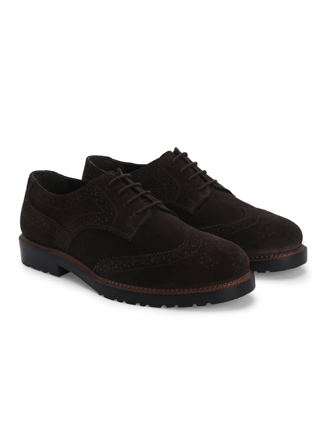CARLO ROMANO SUEDE LEATHER BROGUE FORMAL LACE-UP SHOE FOR MEN
