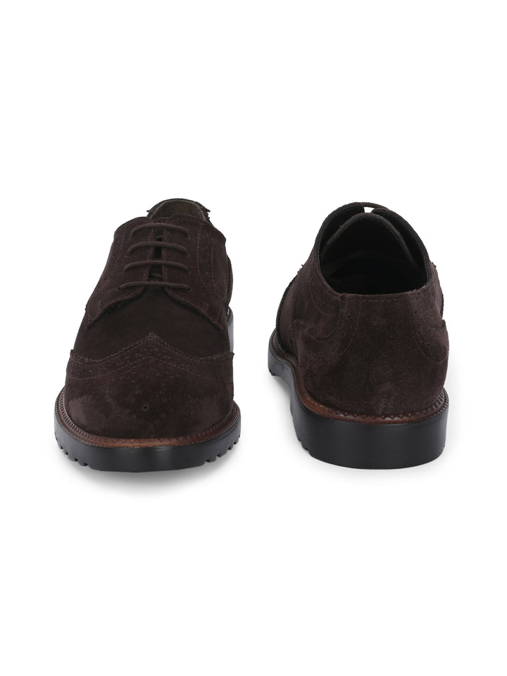 CARLO ROMANO SUEDE LEATHER BROGUE FORMAL LACE-UP SHOE FOR MEN