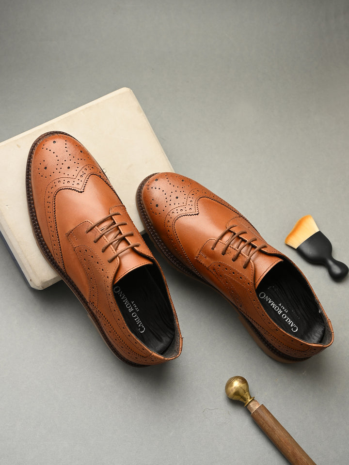 CARLO ROMANO BY WASAN SHOE GENUINE LAETHER LACE UP BROGUE FORMAL SHOE FOR MEN