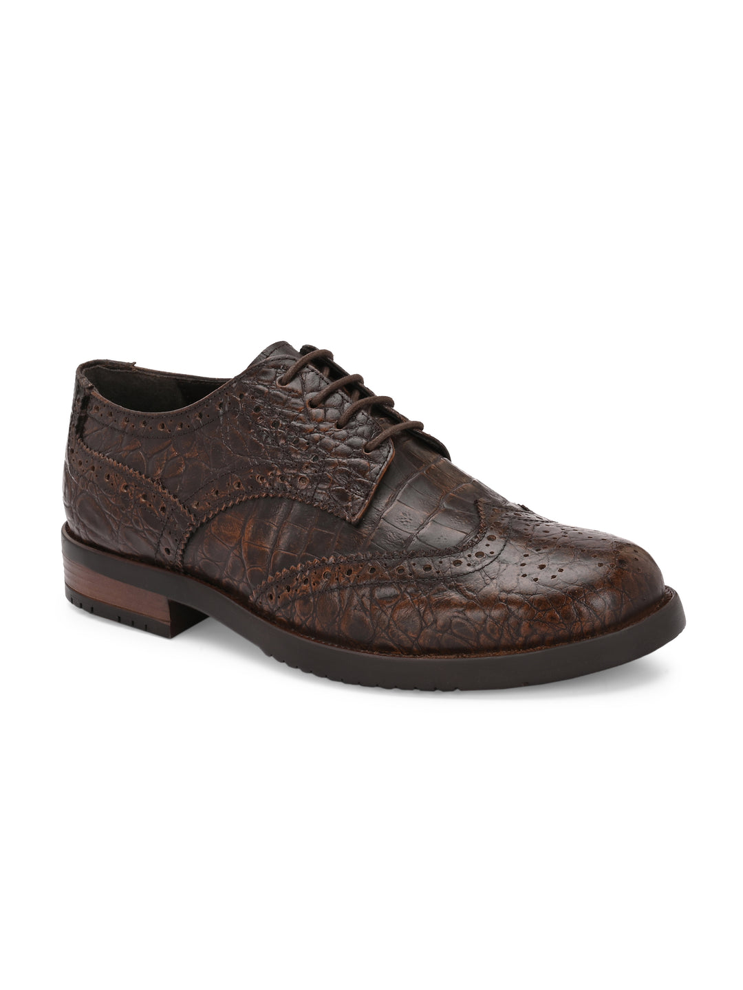 CARLO ROMANO GENUINE PREMIUME CROCO PRINTED LAETHER BROGUE FORMAL SHOE FOR MEN