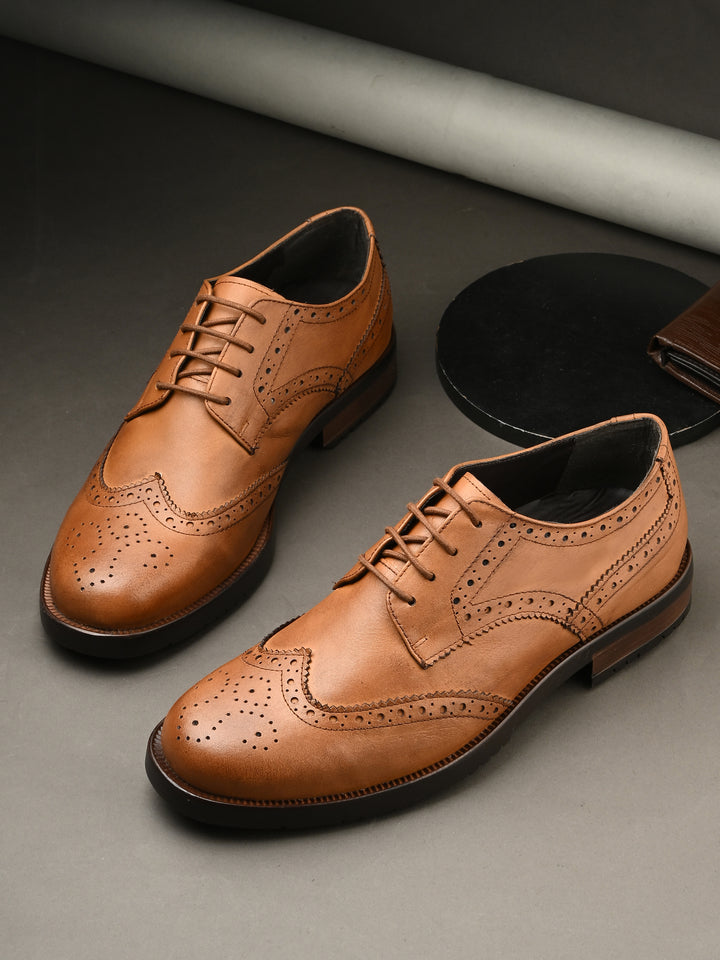 CARLO ROMANO GENUINE LAETHER LACE UP BROGUE FORMAL SHOE FOR MEN