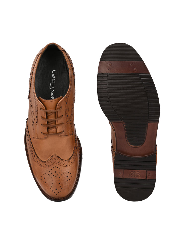 CARLO ROMANO GENUINE LAETHER LACE UP BROGUE FORMAL SHOE FOR MEN