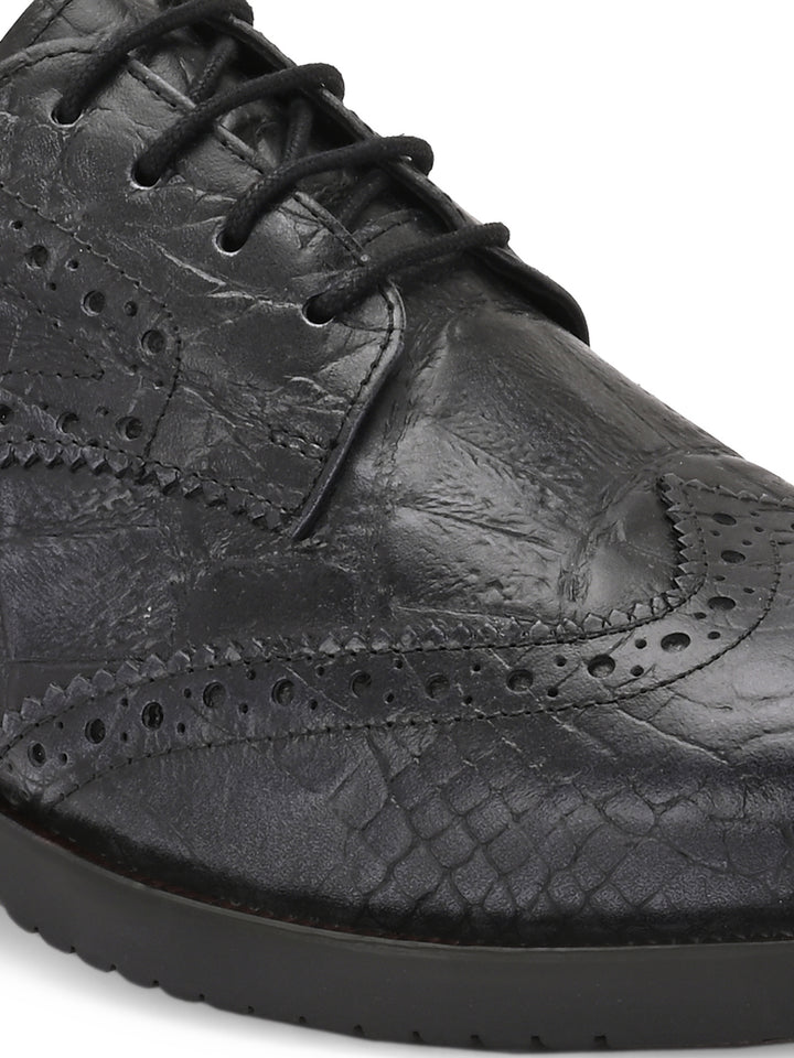 CARLO ROMANO GENUINE PREMIUME CROCO PRINTED LAETHER BROGUE FORMAL SHOE FOR MEN