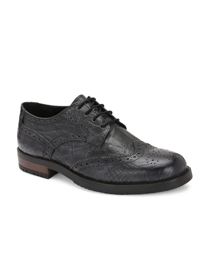 CARLO ROMANO GENUINE PREMIUME CROCO PRINTED LAETHER BROGUE FORMAL SHOE FOR MEN