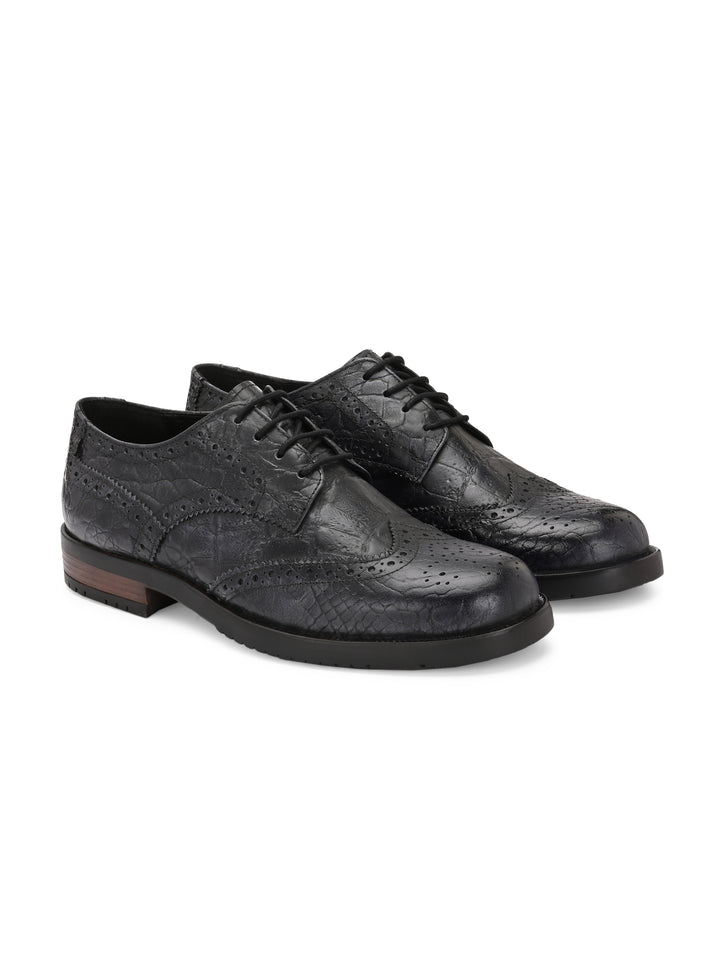 CARLO ROMANO GENUINE PREMIUME CROCO PRINTED LAETHER BROGUE FORMAL SHOE FOR MEN