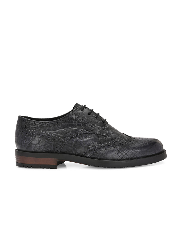 CARLO ROMANO GENUINE PREMIUME CROCO PRINTED LAETHER BROGUE FORMAL SHOE FOR MEN