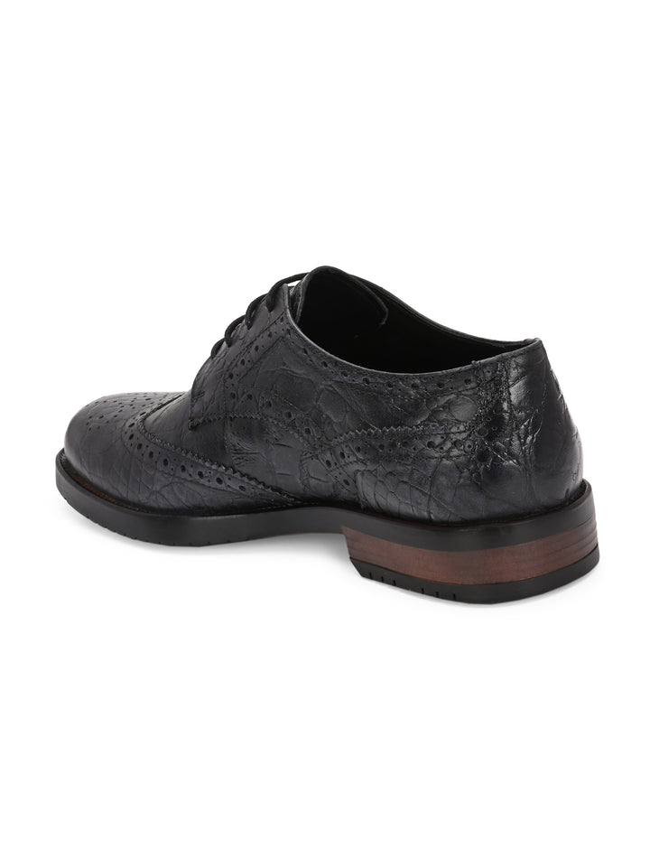 CARLO ROMANO GENUINE PREMIUME CROCO PRINTED LAETHER BROGUE FORMAL SHOE FOR MEN