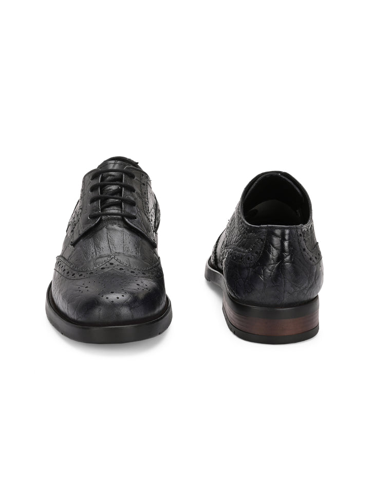 CARLO ROMANO GENUINE PREMIUME CROCO PRINTED LAETHER BROGUE FORMAL SHOE FOR MEN