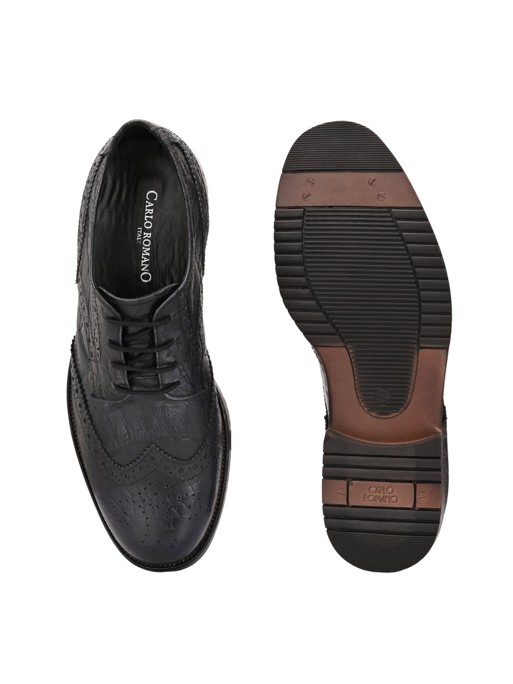CARLO ROMANO GENUINE PREMIUME CROCO PRINTED LAETHER BROGUE FORMAL SHOE FOR MEN