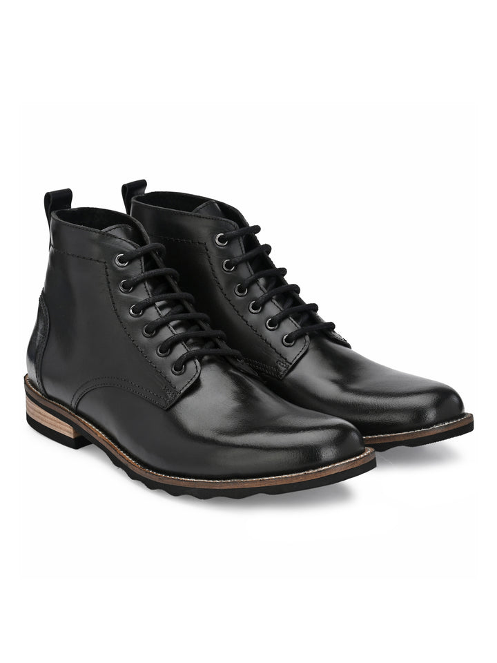 MEN'S BURNISH LEATHER LACE UP ANKLE BOOT