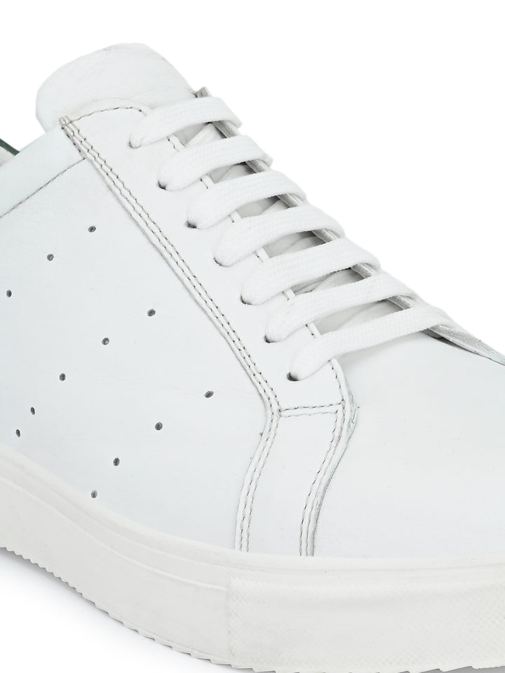 Men's Genuine Leather Lace up Casual Sneaker Shoe