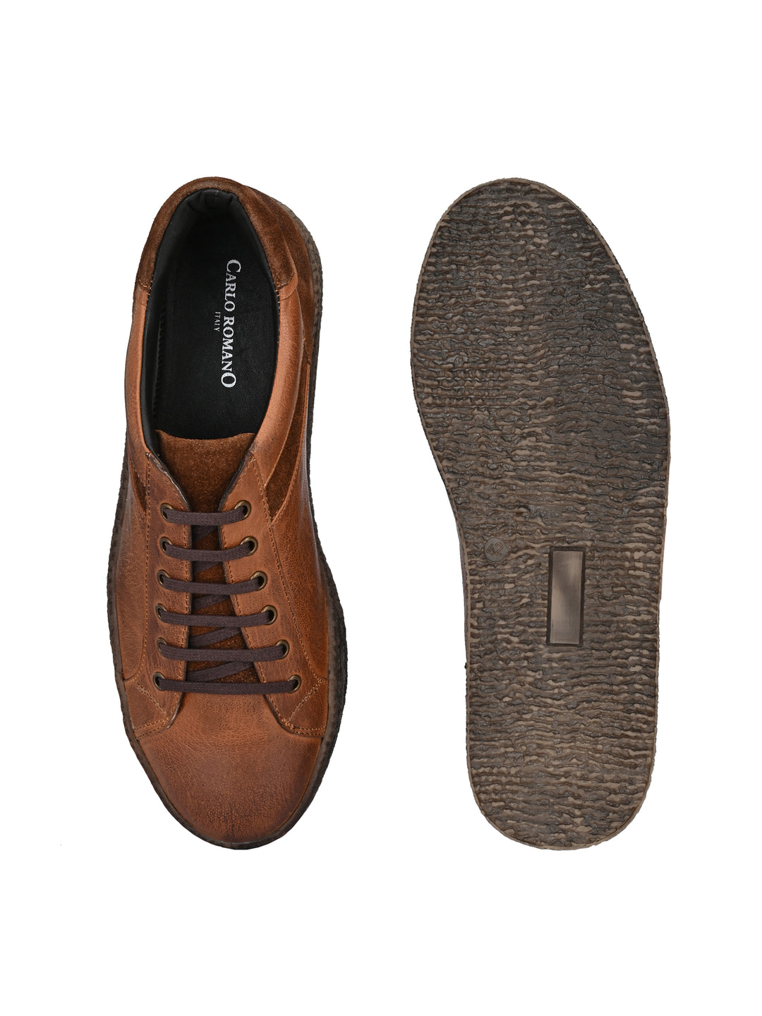 Men's Genuine Leather Lace up Casual Sneaker Shoe